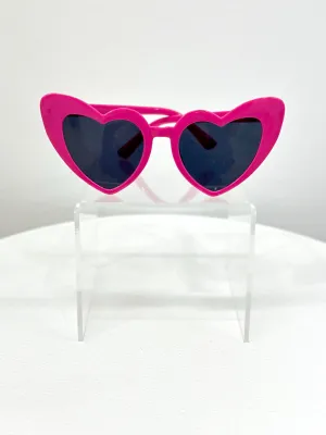 Hot Pink And Black Heart Sunglasses