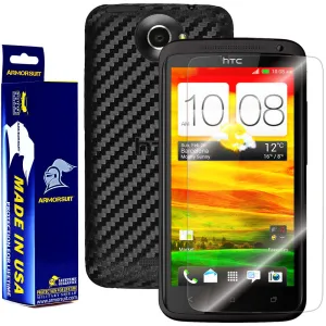 HTC One X Screen Protector   Black Carbon Fiber Film Protector