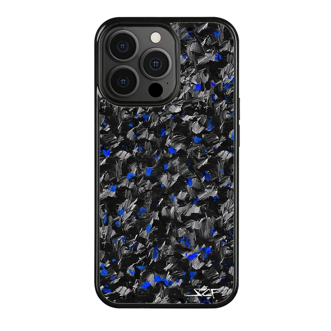 iPhone 15 Pro Max Real Blue Flake Forged Carbon Fiber Phone Case | CLASSIC Series