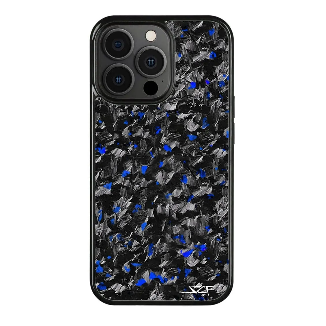 iPhone 15 Pro Real Blue Flake Forged Carbon Fiber Phone Case | CLASSIC Series