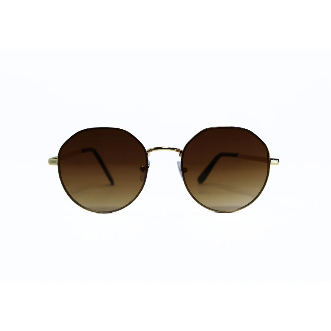 Jubleelens Round Brown Sunglasses - Golden A Timeless Classic with a Warm and Stylish Touch