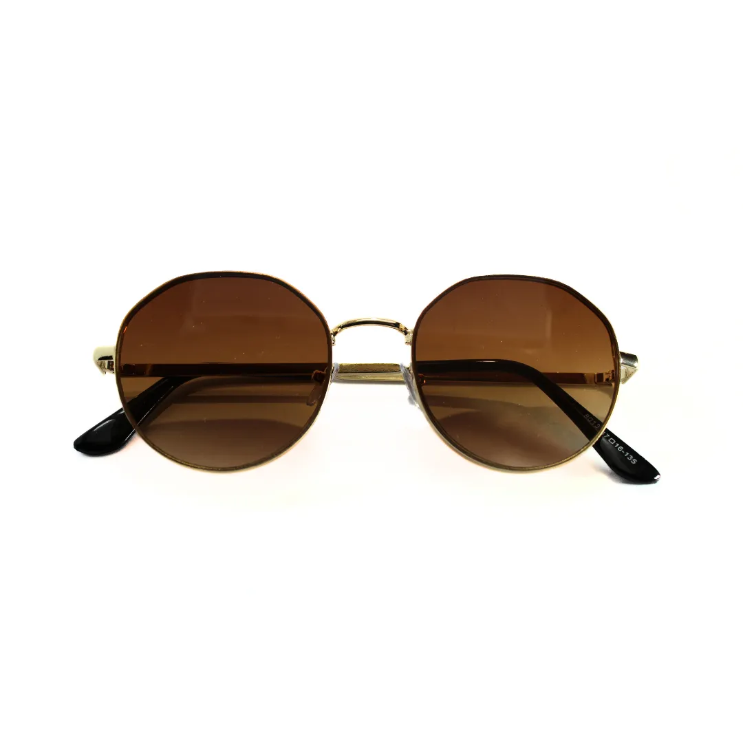 Jubleelens Round Brown Sunglasses - Golden A Timeless Classic with a Warm and Stylish Touch