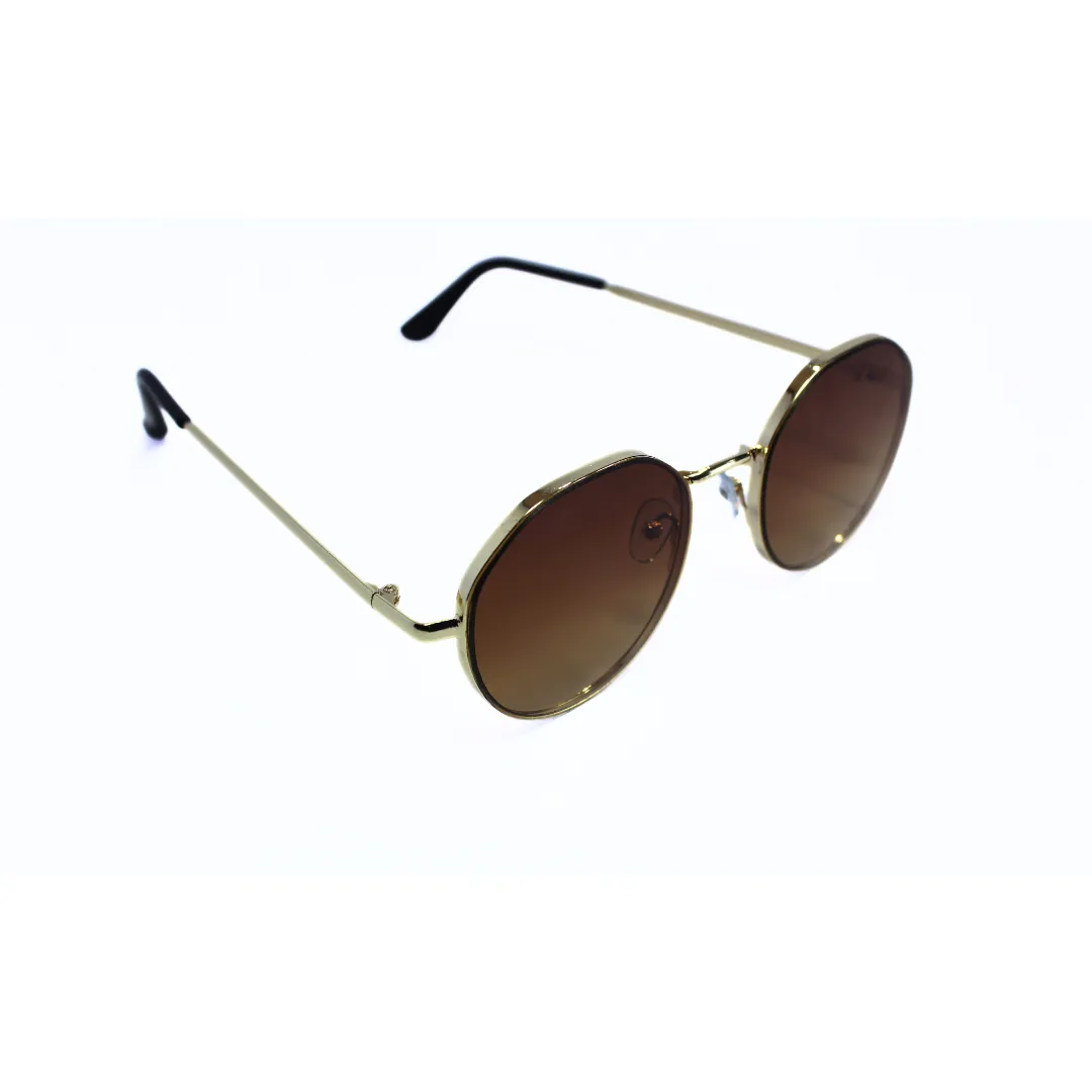 Jubleelens Round Brown Sunglasses - Golden A Timeless Classic with a Warm and Stylish Touch