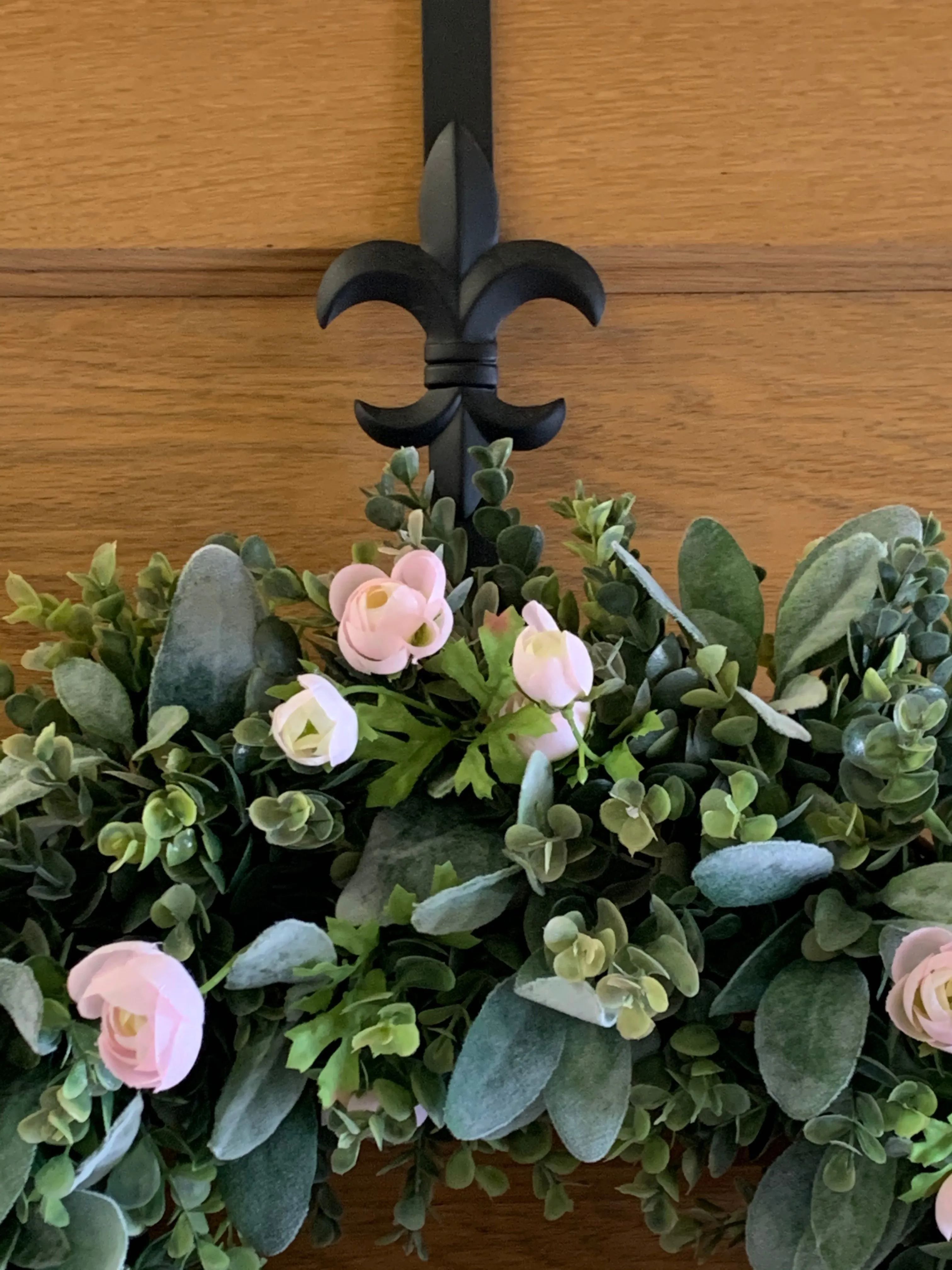 Lamb's Ear and Eucalyptus Wreath with Mini Ranunculus