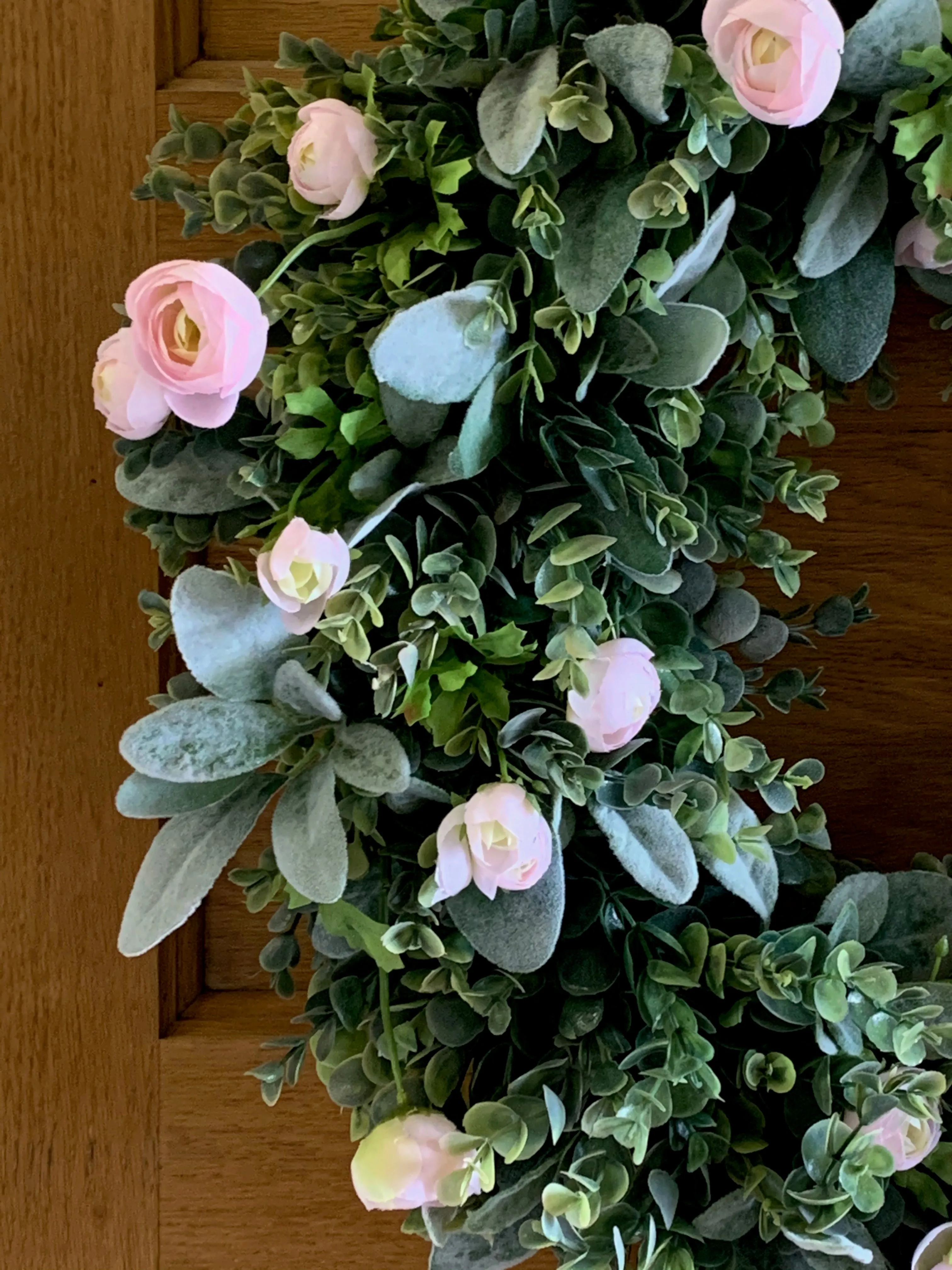 Lamb's Ear and Eucalyptus Wreath with Mini Ranunculus