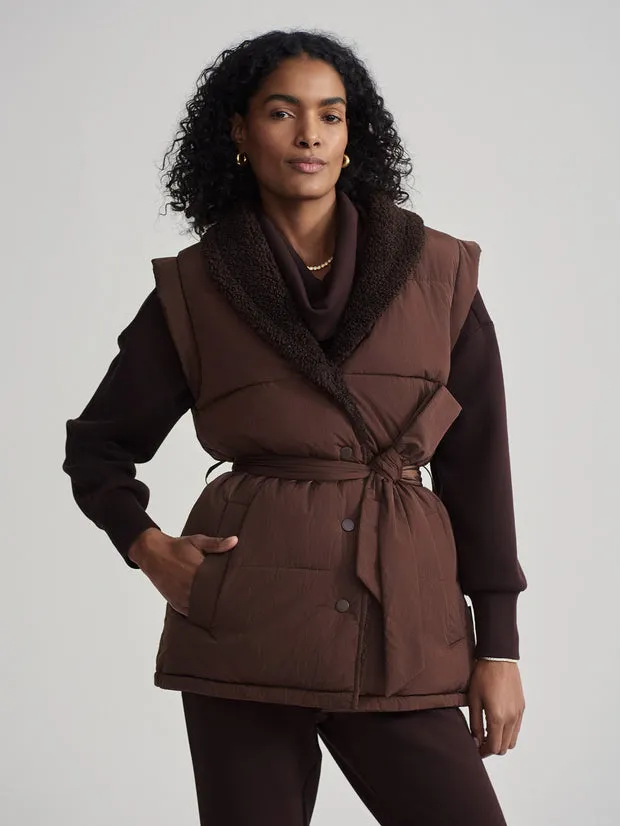 Lanville Reversible Gilet - Chestnut/ Coffee Bean