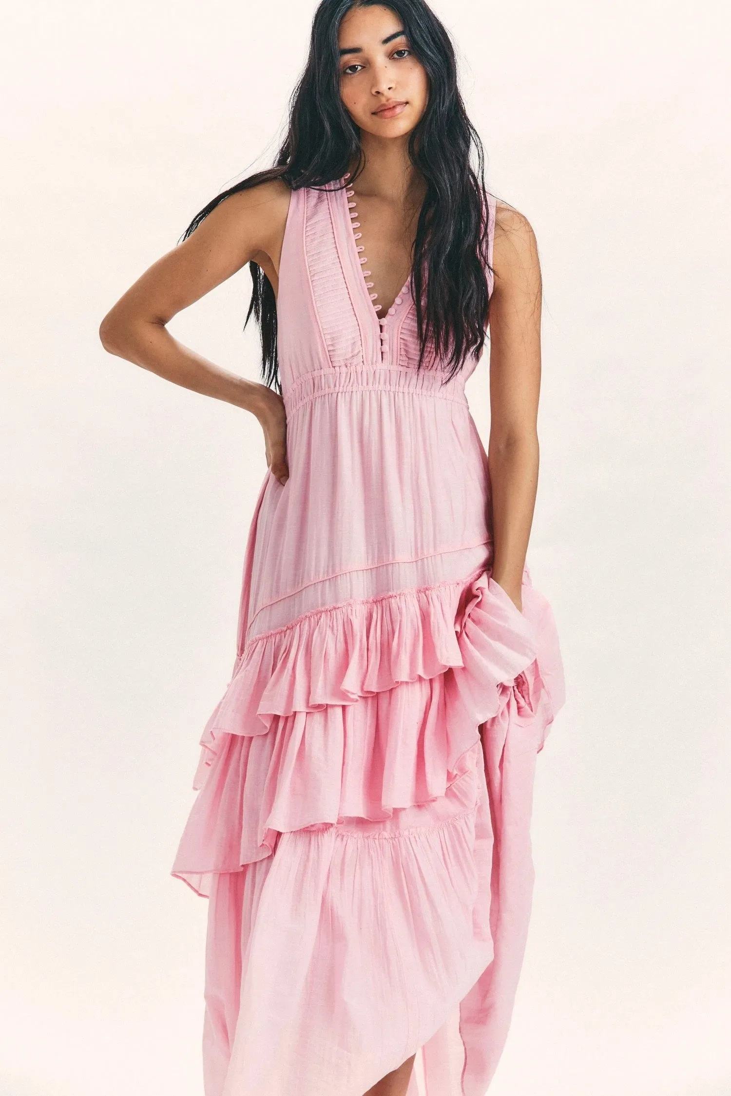 Love Shack Fancy - Jordie Dress in Pink Blossom