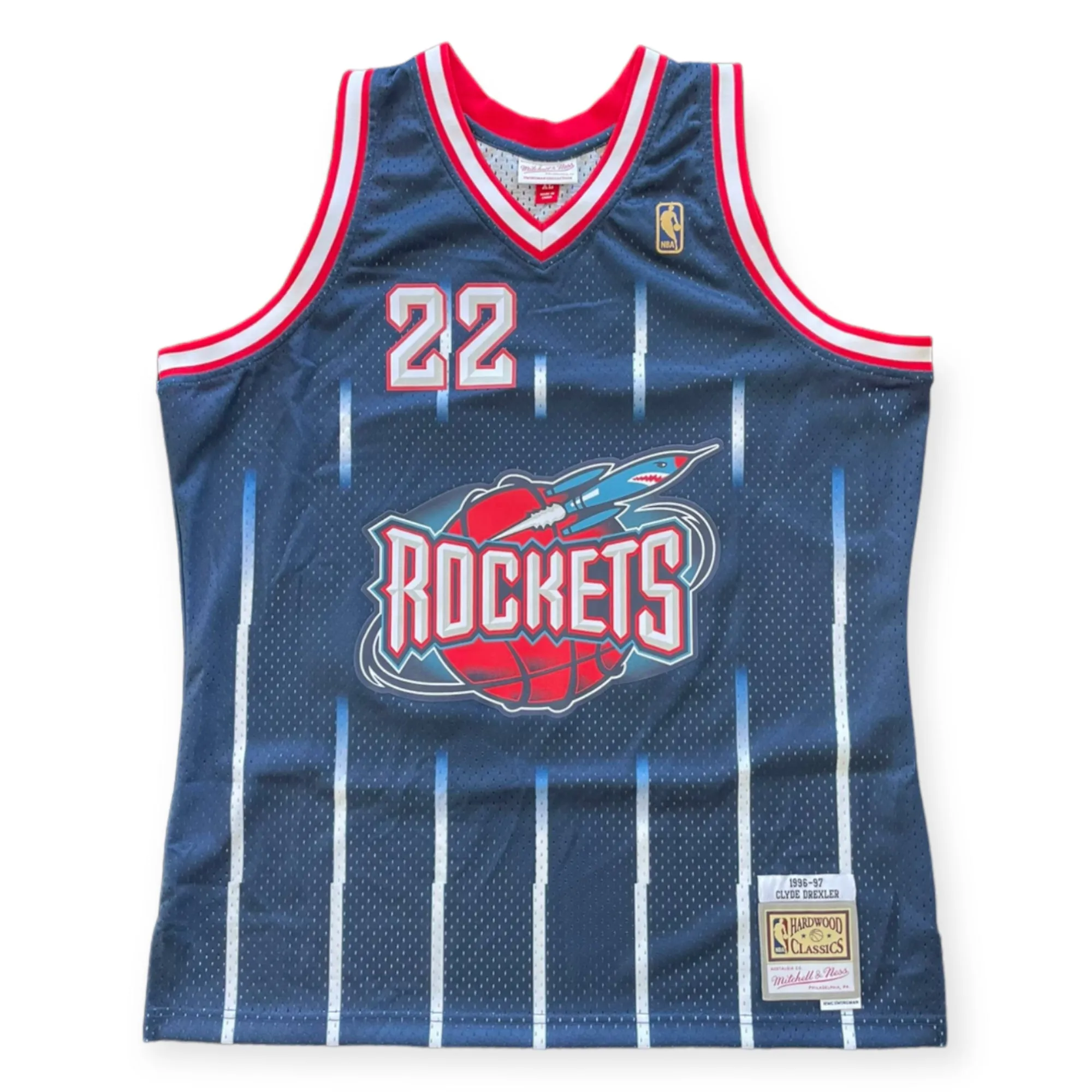 Mitchell&Ness Clyde Drexler Houston Rockets 1996-1997 Hardwood Classic Away Swingman Jersey