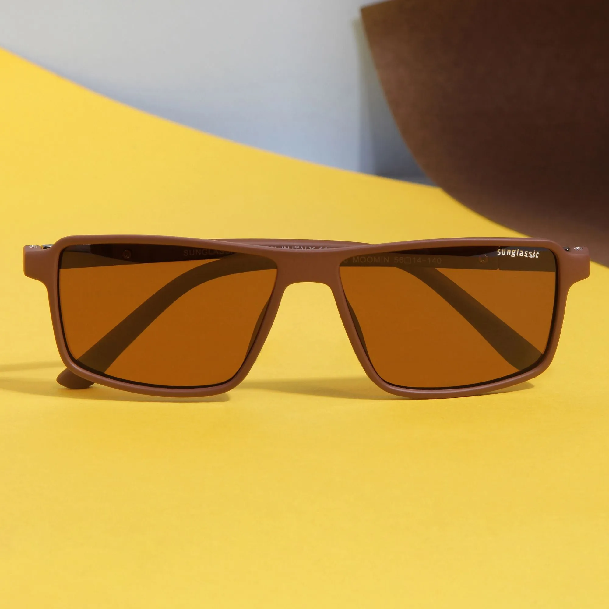 Moomin. Brown Polarized Rectangle Sunglasses