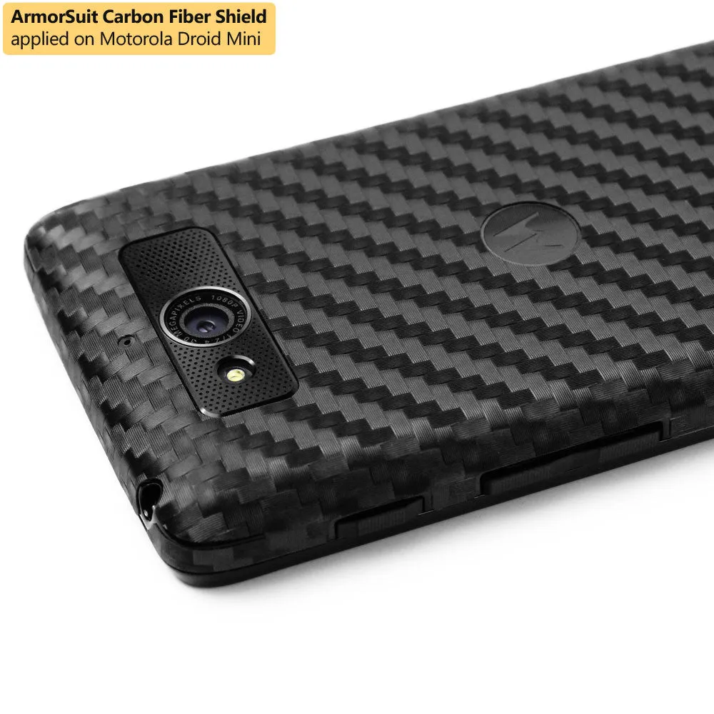 Motorola Droid Mini Screen Protector   Black Carbon Fiber Film Protector