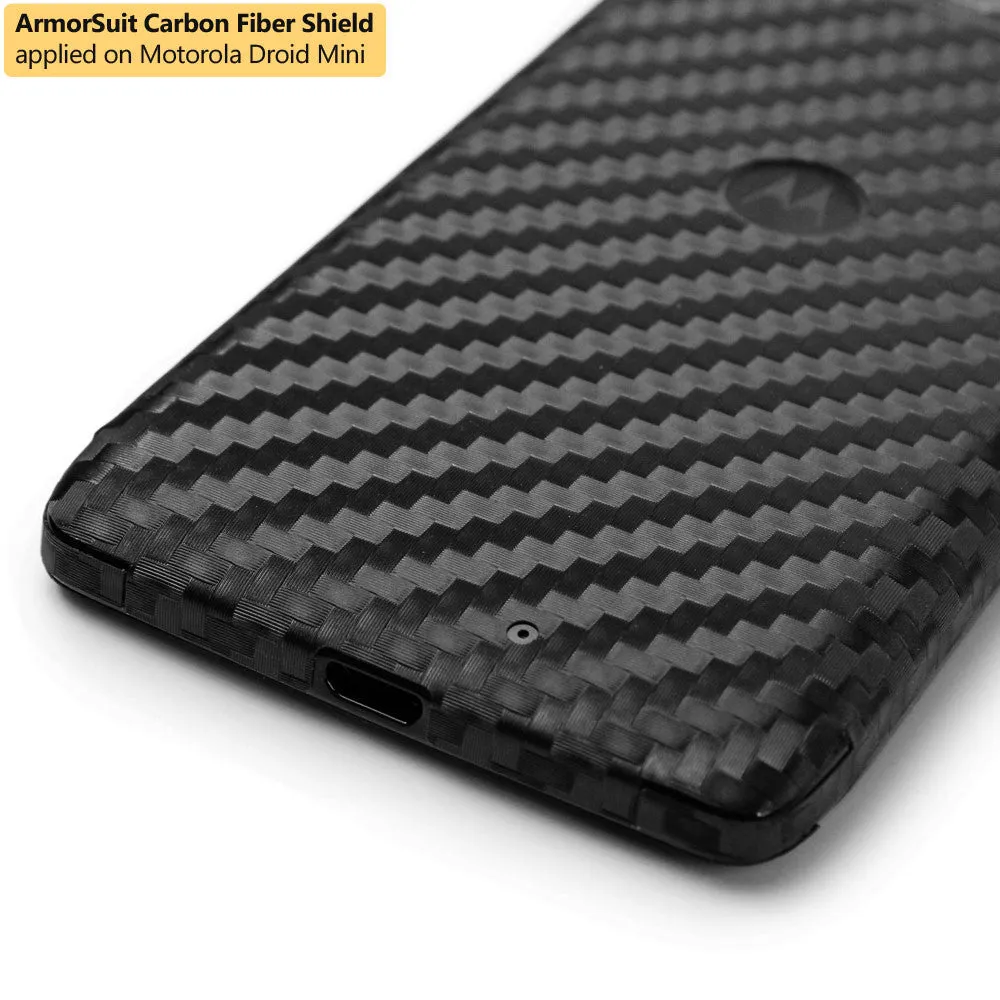 Motorola Droid Mini Screen Protector   Black Carbon Fiber Film Protector