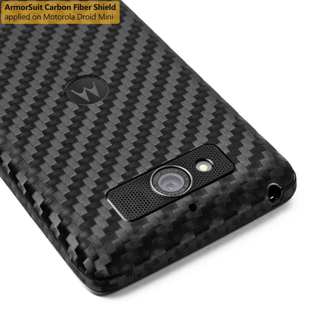 Motorola Droid Mini Screen Protector   Black Carbon Fiber Film Protector