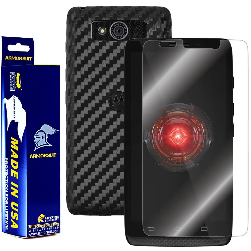 Motorola Droid Mini Screen Protector   Black Carbon Fiber Film Protector