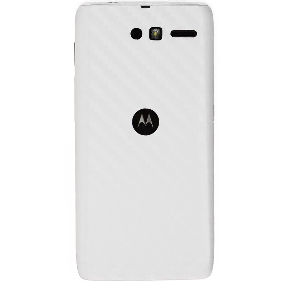 Motorola Luge / Motorola Droid RAZR M Screen Protector   White Carbon Fiber Skin Protector