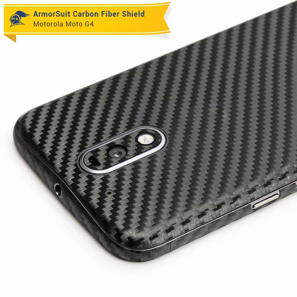 Motorola Moto G4 (4th Gen) Screen Protector   Black Carbon Fiber Skin