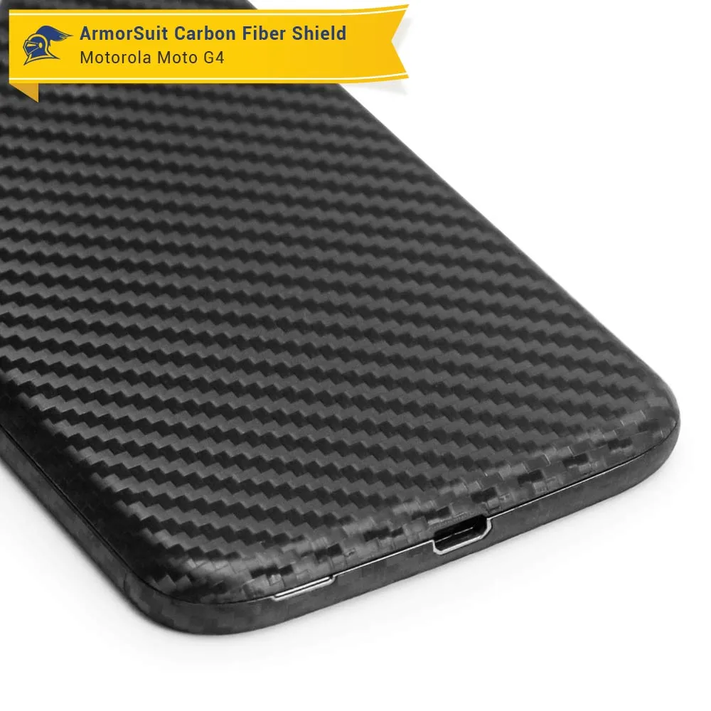 Motorola Moto G4 (4th Gen) Screen Protector   Black Carbon Fiber Skin