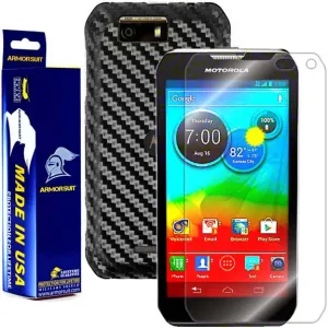 Motorola Photon Q 4G LTE Screen Protector   Black Carbon Fiber Skin Protector