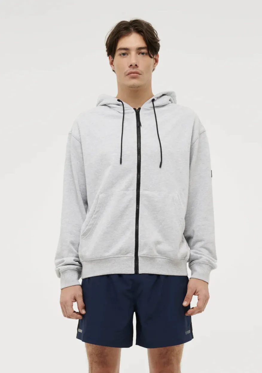 PE NATION - Fortitude Zip Thru Hoodie - Grey Marl