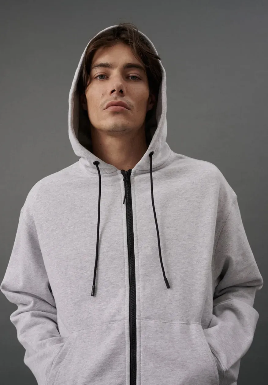 PE NATION - Fortitude Zip Thru Hoodie - Grey Marl