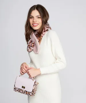 Pink Leopard Print Collar Scarf