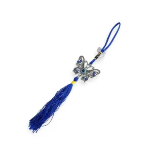 Revashree Craft World Butterfly Evil Eye Car Hanging Handmade Hangings for Positivity (Can be Used as Home Decor, Gift, Wall Hangings, Meditation Room, Yoga Temple, Wind Chime)