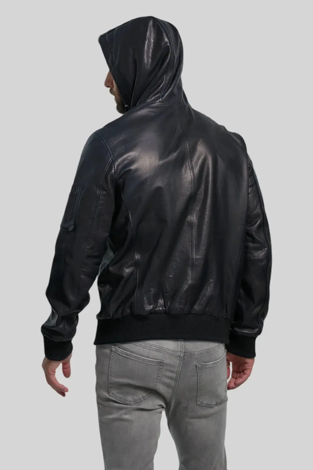 Rino Hooded Leather Jacket