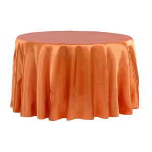 Satin 120" Round Tablecloth - Burnt Orange