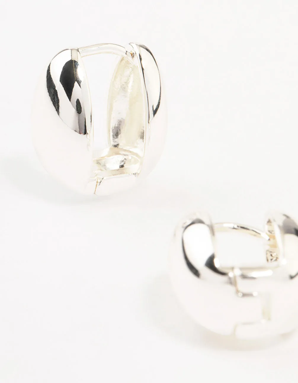 Silver Plated Bubble Huggie Hoop Earrings