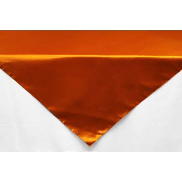 Square 54" Satin Table Overlay - Burnt Orange