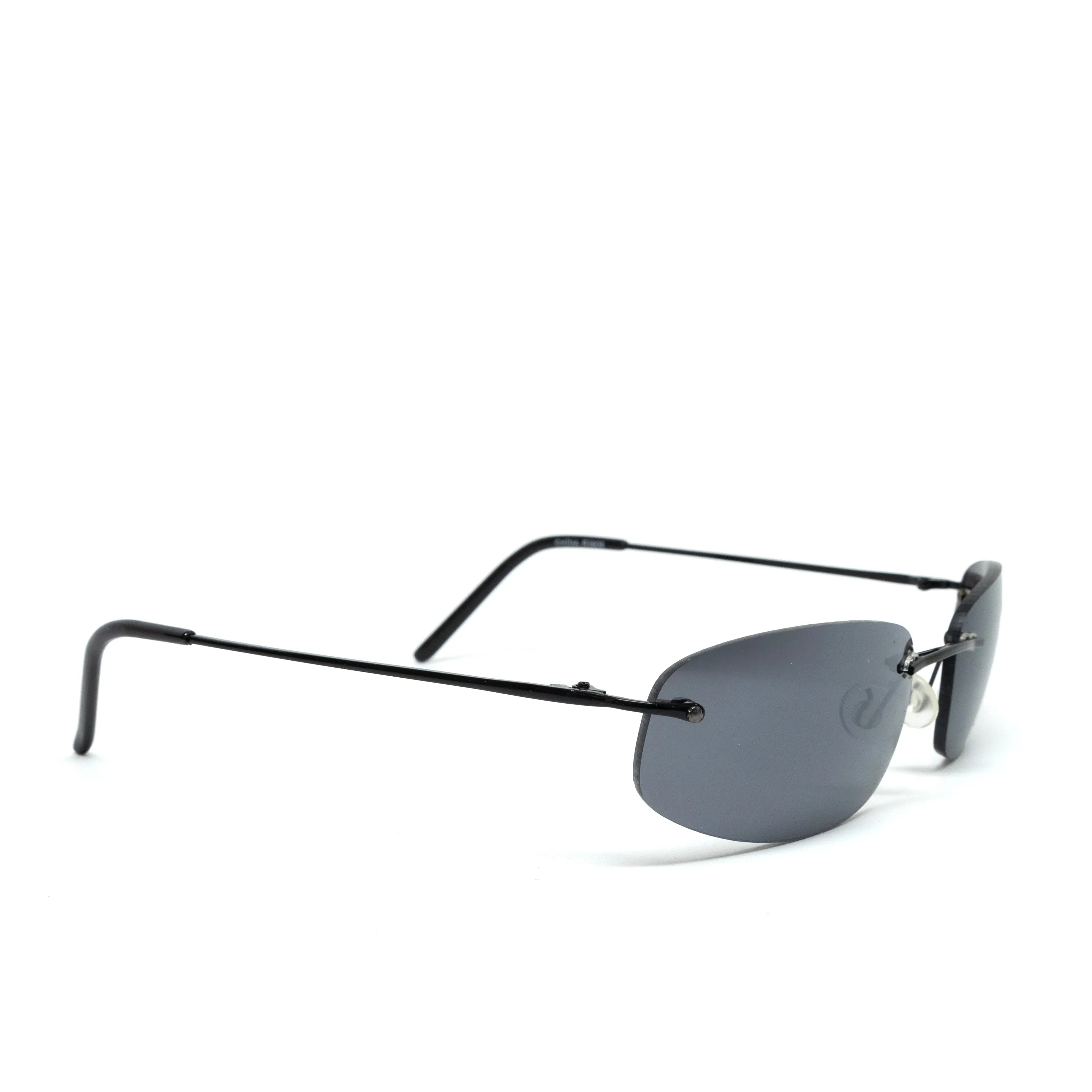 //Style 3809/// Deluxe Vintage Y2k Rimless Black Frame Sunglasses - Grey