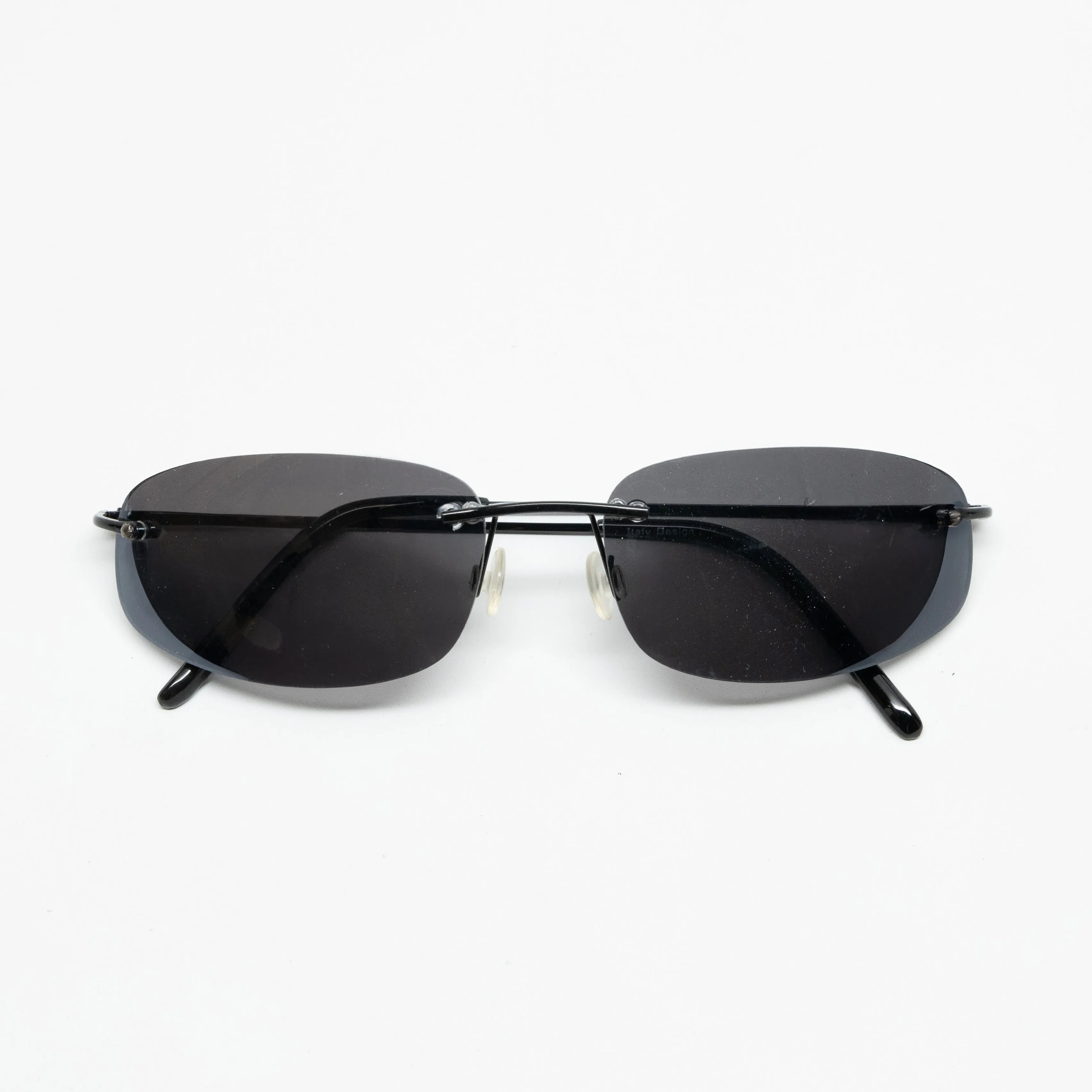 //Style 3809/// Deluxe Vintage Y2k Rimless Black Frame Sunglasses - Grey