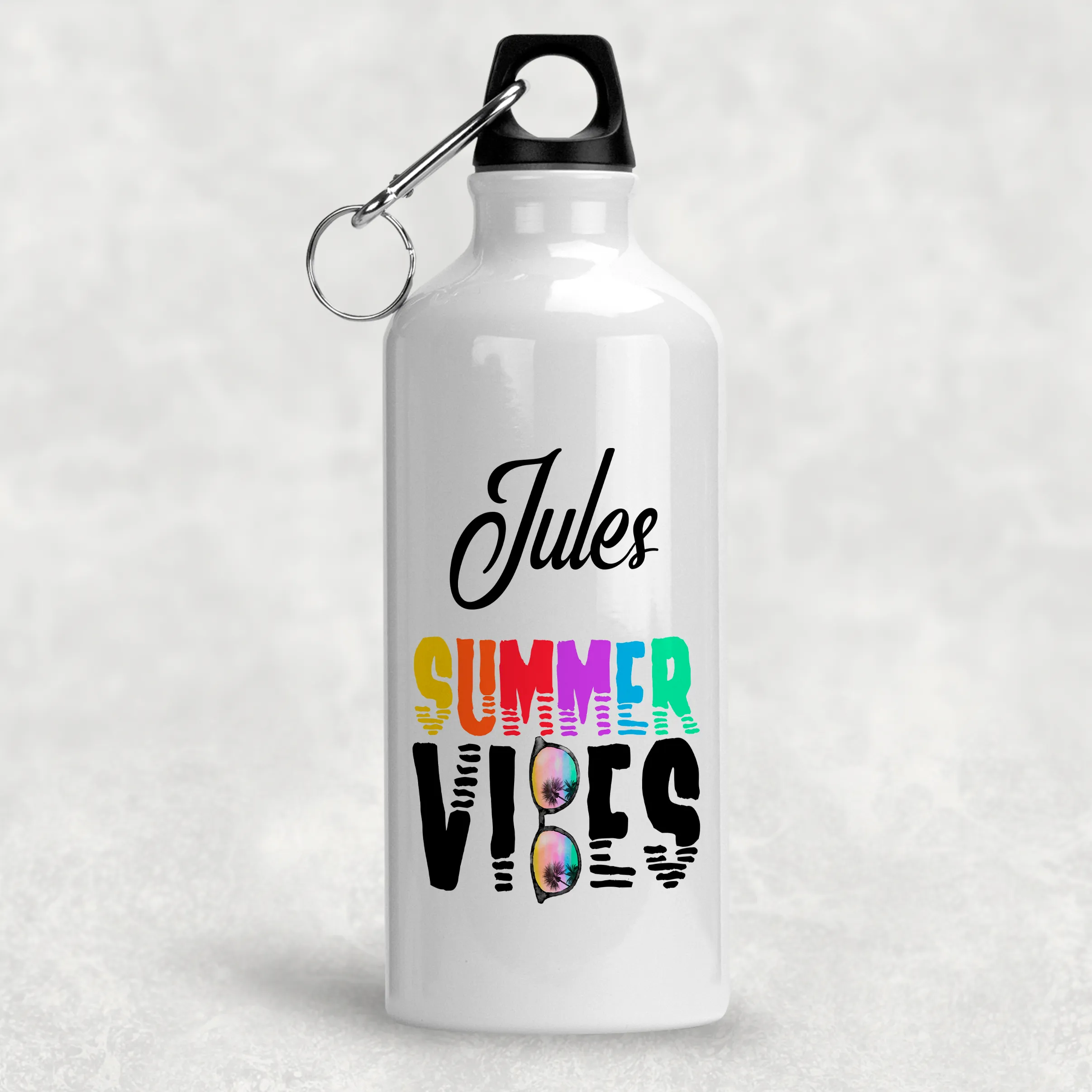 Summer Vibes Personalised Aluminium Water Bottle 400/600ml