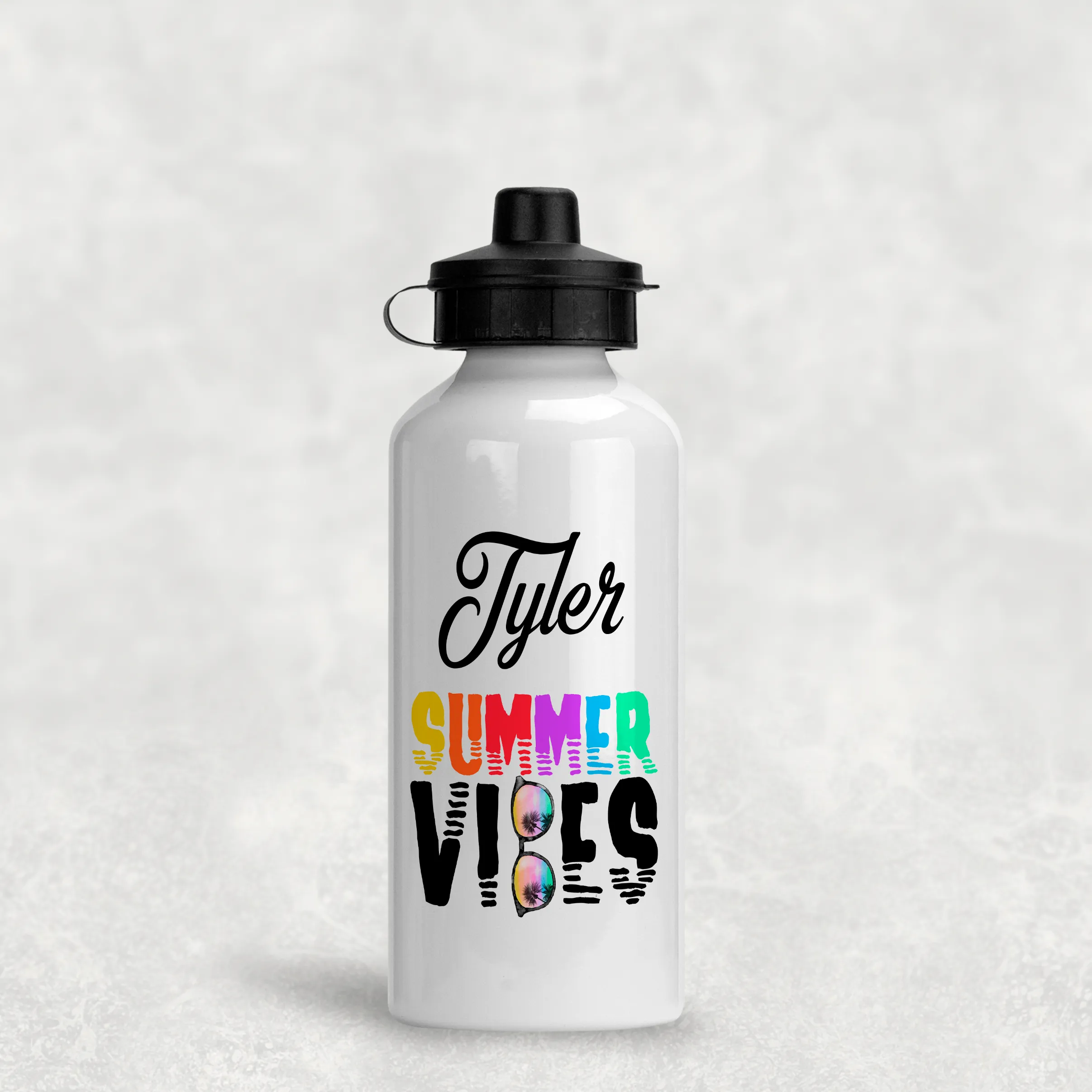 Summer Vibes Personalised Aluminium Water Bottle 400/600ml