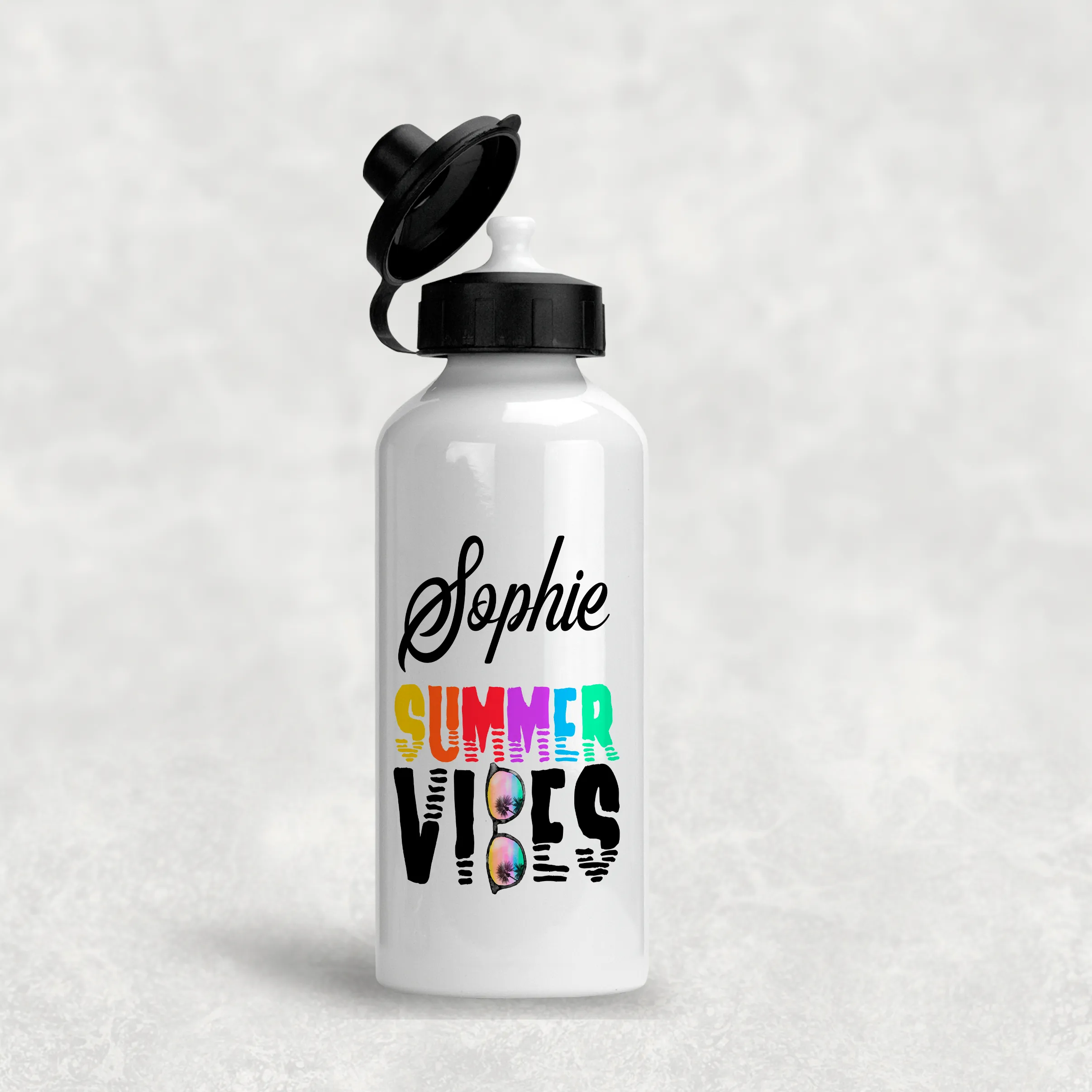 Summer Vibes Personalised Aluminium Water Bottle 400/600ml