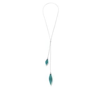 Teal Adjustable Nylon Bulb Necklace