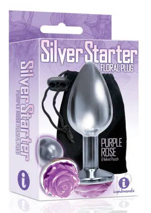 The 9 Silver Starter Rose Steel Plug Prp