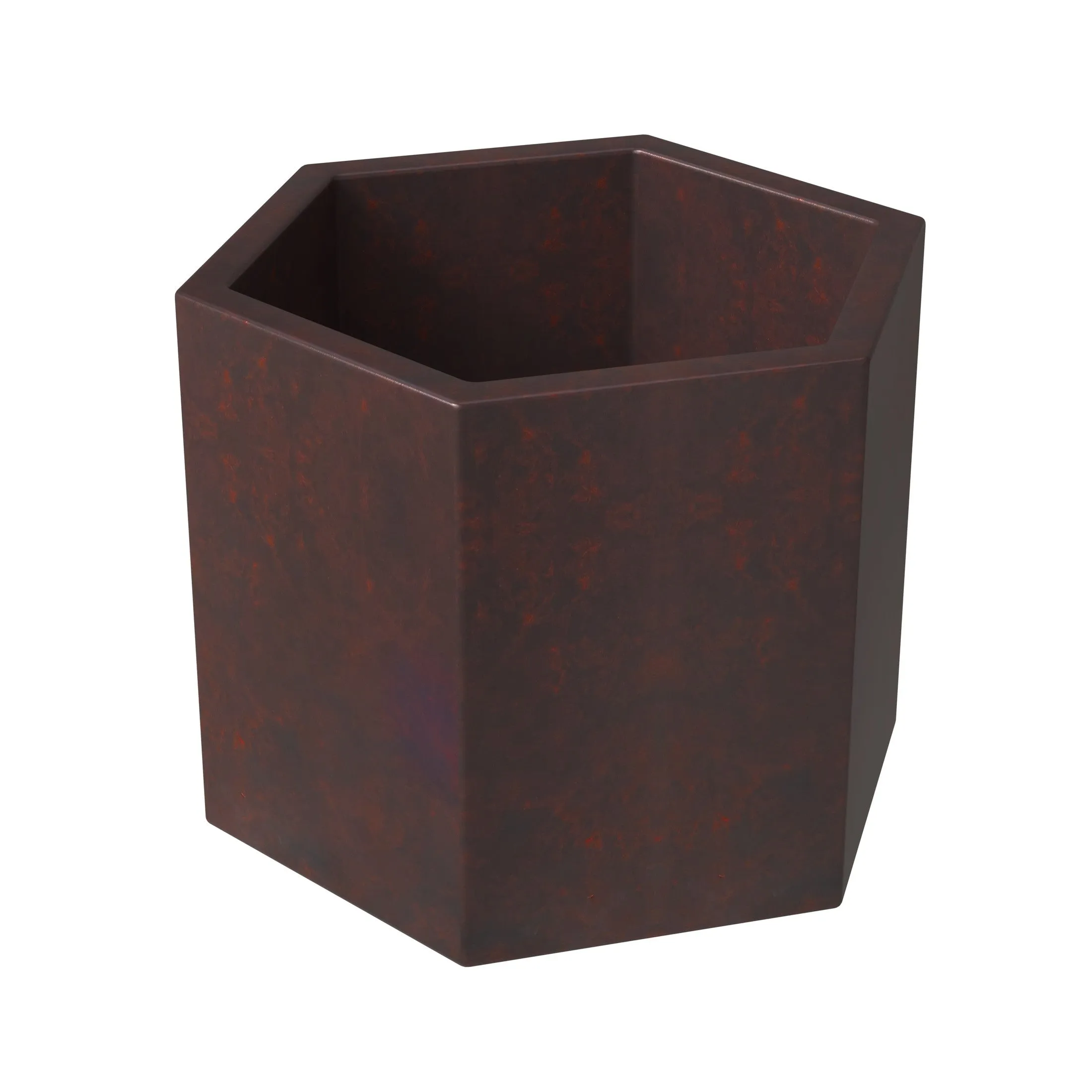 Thicket Modern 4-Piece Fiberstone Planter - Hexagon Design Weather Resistant Plant Pot