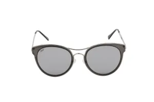 Unisex Round Acetate Semi Rimless Sunglasses