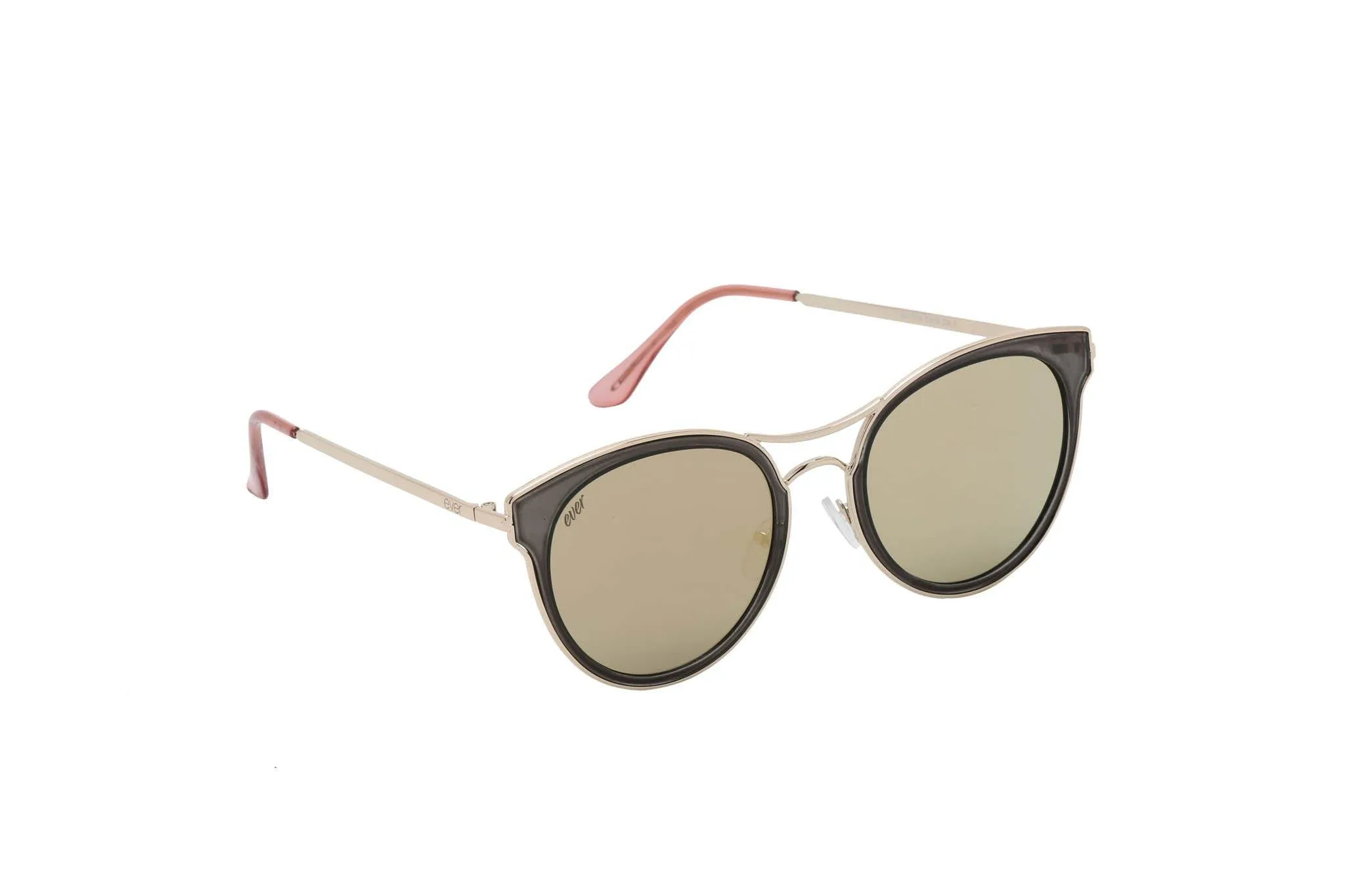 Unisex Round Acetate Semi Rimless Sunglasses