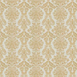 White Gold Embroidered Fabric