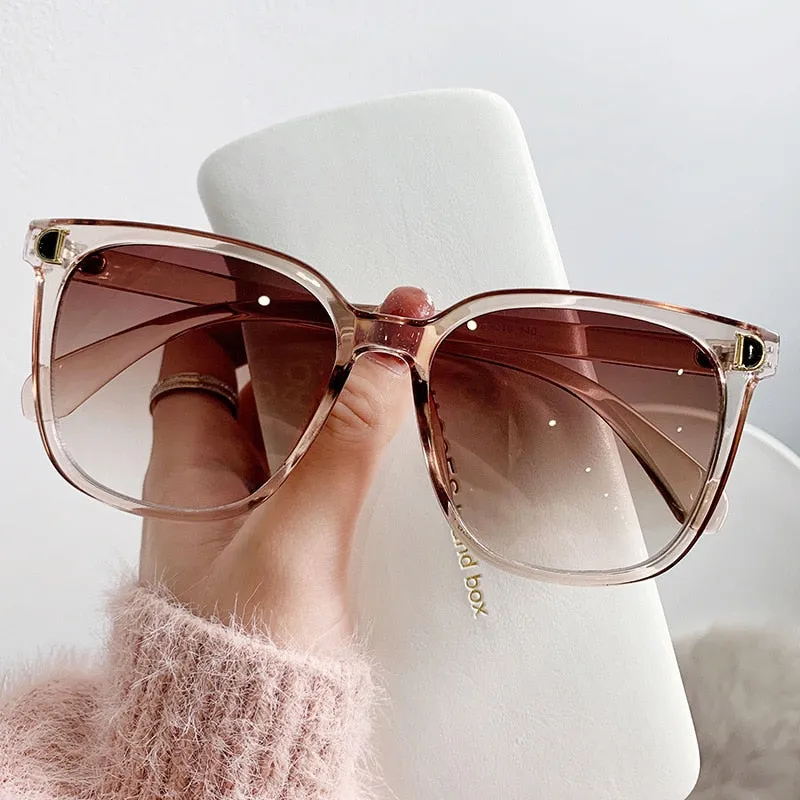 Women Vintage Square Oversized Sun Glasses