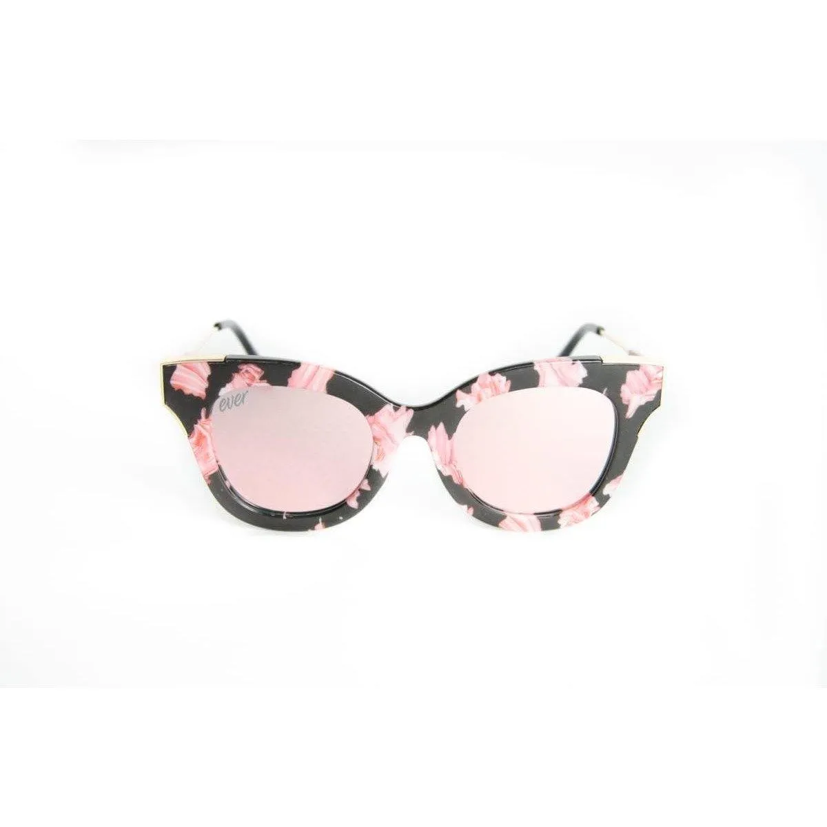 Women's Round Frame Cat Eye Flower Sunglasses